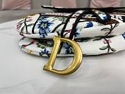 Dior Saddle Bag White Multicolor Petites Fleurs Embroidery Size 25.5 x 20 x 6.5 cm - 2