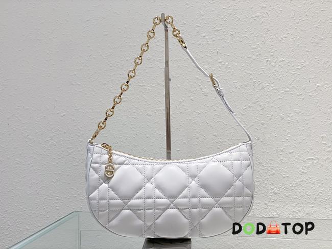 Dior CD Lounge Bag White Supple Macrocannage Lambskin Size 26 x 15 x 5.5 cm - 1