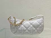 Dior CD Lounge Bag White Supple Macrocannage Lambskin Size 26 x 15 x 5.5 cm - 3