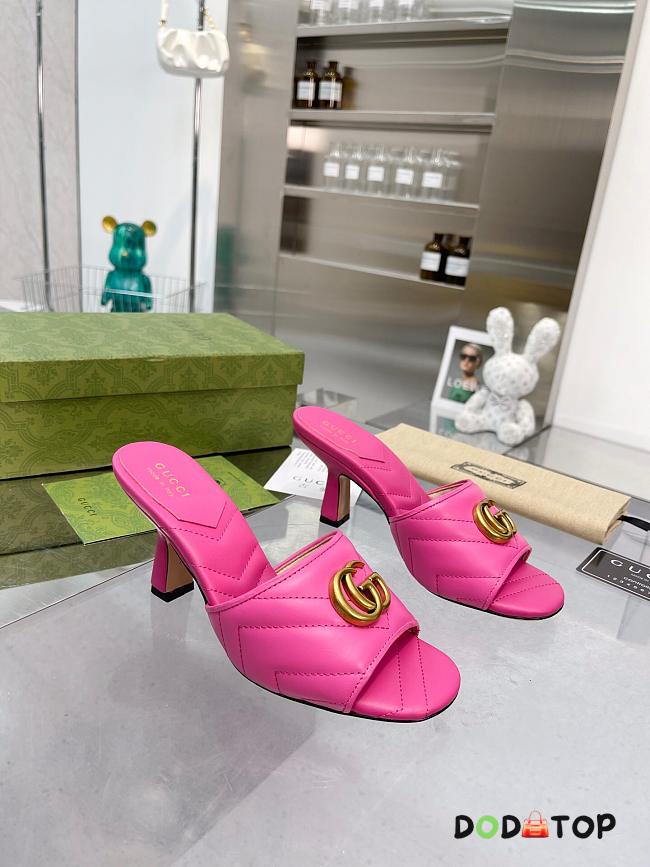 Gucci GG Slides Pink Heel 7.5 cm - 1