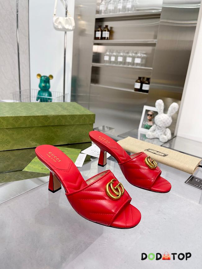 Gucci GG Slides Red Heel 7.5 cm - 1