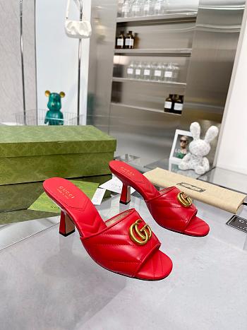 Gucci GG Slides Red Heel 7.5 cm
