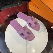 Hermes Flat Slides Purple - 1