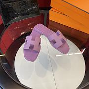 Hermes Flat Slides Purple - 6
