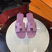 Hermes Flat Slides Purple - 5