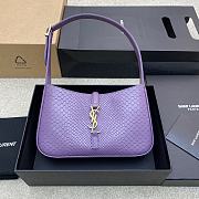 YSL Le 5 A 7 Hobo Shoulder Bag Snake Pattern Purple Size 24.5 x 16 x 6 cm - 1