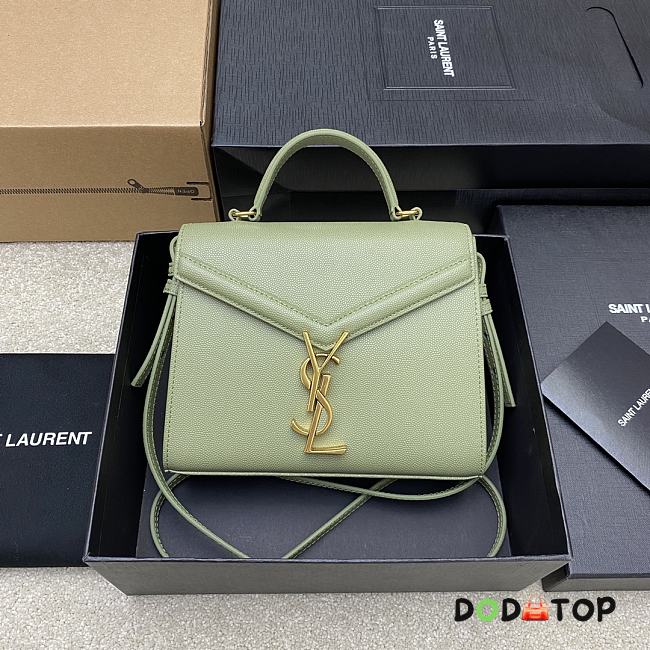 YSL Saint Laurent Cassandra Mini Top Handle Bag Green Size 20 x 16 x 7.5 cm - 1