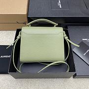 YSL Saint Laurent Cassandra Mini Top Handle Bag Green Size 20 x 16 x 7.5 cm - 4