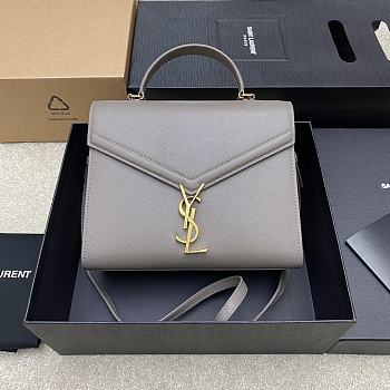 YSL Saint Laurent Cassandra Top Handle Bag Gray Size 24 x 20 x 11 cm
