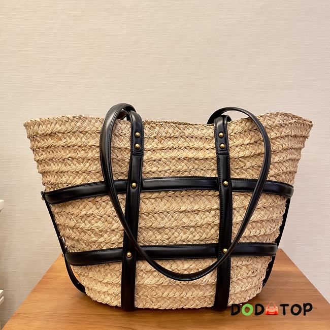 YSL Medium Bag In Raffia Basket Bag Size 40 x 29 x 19 cm - 1