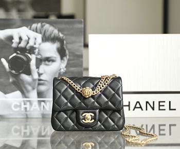Chanel Chain Small Flap Bag Black Size 13 x 18 x 7 cm