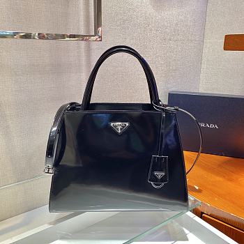 Prada Glossy Handbag 1BA321 Black Size 31 x 23 x 14 cm