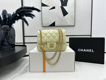 Chanel Flap Chain Bag Lemon Yellow Size 17 cm