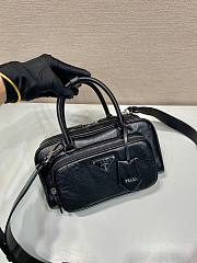 Prada Antique Nappa Leather Multi Pocket Top Handle Bag Black Size 24 x 15.5 x 7 cm - 2