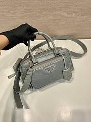 Prada Antique Nappa Leather Multi Pocket Top Handle Bag Grey Size 24 x 15.5 x 7 cm - 2