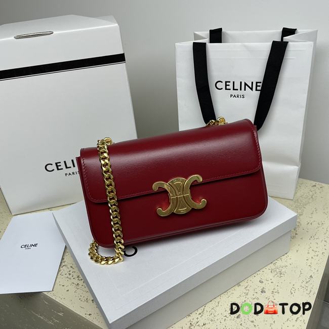 Celine Chain Shoulder Bag Red Size 20.5 x 10.5 x 4 cm - 1