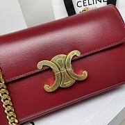 Celine Chain Shoulder Bag Red Size 20.5 x 10.5 x 4 cm - 2