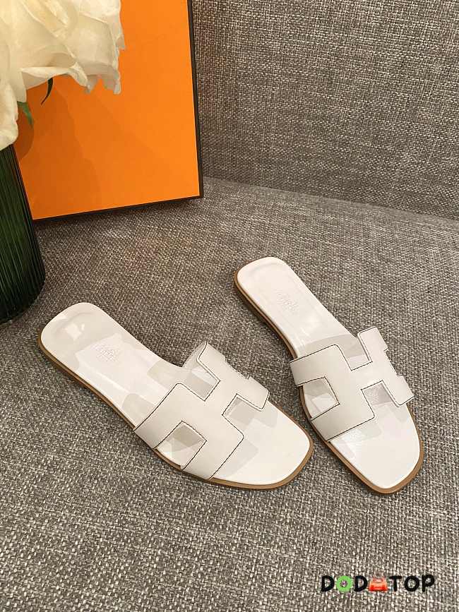Hermes Oran Sandal Full White - 1