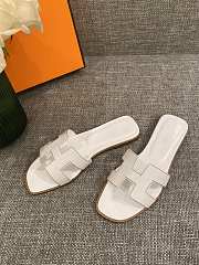 Hermes Oran Sandal Full White - 3