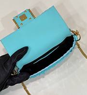 Fendi Baguette Mini Sequin Blue Bag Size 19 x 5 x 11 cm - 6
