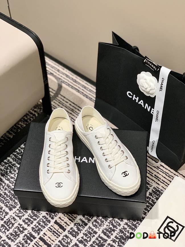 Chanel Canvas Sneakers White - 1