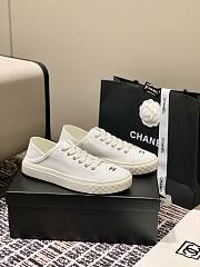 Chanel Canvas Sneakers White - 5