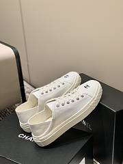Chanel Canvas Sneakers White - 3