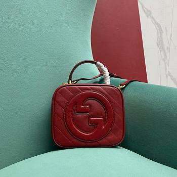 Gucci Leather Blondie Shoulder Bag Red Size 17 x 15 x 9 cm