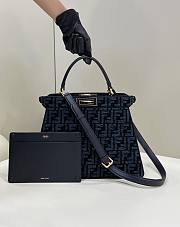 Fendi Peekaboo Blue Bag Size 33.5 x 13.5 x 24.5 cm - 1