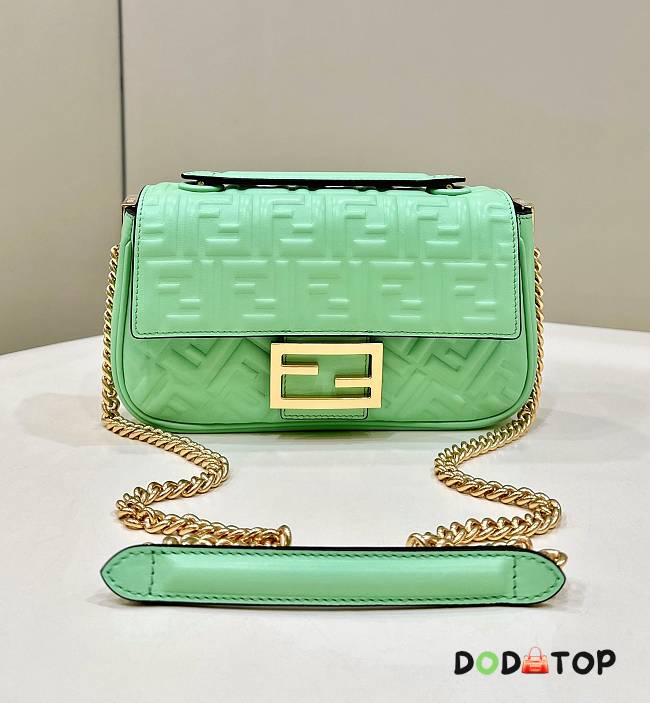 Fendi Baguette Green Bag Size 24 × 7 × 13 cm - 1