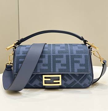 Fendi Baguette Blue Bag Size 24 × 7 × 13 cm
