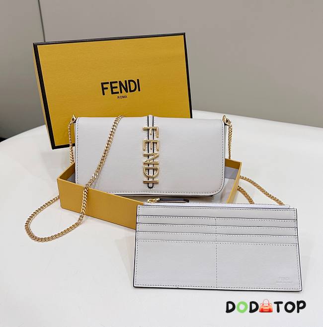 Fendi Fendigraphy Wallet On Chain White Size 21 x 4 x 11 cm - 1