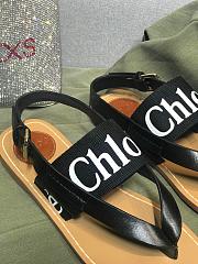 Chloe Woody Flat Sandals Black - 3