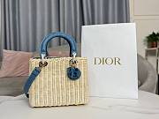 Lady Dior Rattan Basket Bag Blue Size 24 × 20 × 11 cm - 1