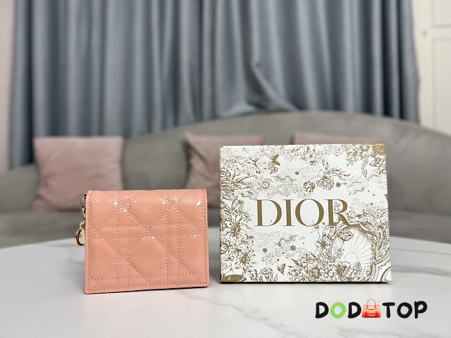 Lady Dior Mini Wallet Pink Size 11 x 8.5 x 3 cm - 1
