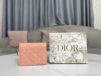 Lady Dior Mini Wallet Pink Size 11 x 8.5 x 3 cm