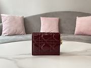 Lady Dior Mini Wallet Red Size 11 x 8.5 x 3 cm - 5