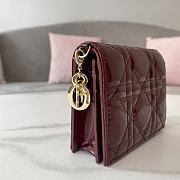 Lady Dior Mini Wallet Red Size 11 x 8.5 x 3 cm - 4