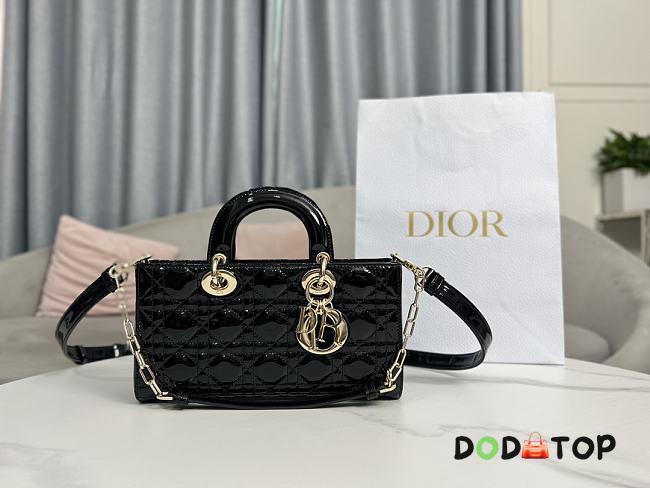 Lady D-Joy Large Bag Black Patent Size 26 x 13.5 x 5.5 cm - 1