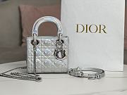 Lady Dior Neon-Silver Metallic Handbag Size 17 x 15 x 7 cm - 1