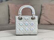 Lady Dior Neon-Silver Metallic Handbag Size 17 x 15 x 7 cm - 4