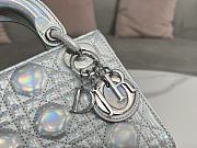 Lady Dior Neon-Silver Metallic Handbag Size 17 x 15 x 7 cm - 2