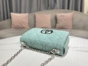 Dior Caro Bag Medium Green Linen Size 25.5 x 15.5 x 8 cm - 6