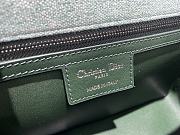 Dior Caro Bag Medium Green Linen Size 25.5 x 15.5 x 8 cm - 4