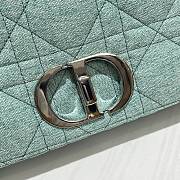 Dior Caro Bag Medium Green Linen Size 25.5 x 15.5 x 8 cm - 3