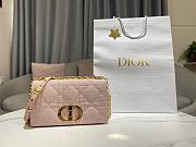 Dior Caro Bag Medium Rose Pink Linen Size 25.5 x 15.5 x 8 cm - 1