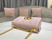 Dior Caro Bag Medium Rose Pink Linen Size 25.5 x 15.5 x 8 cm - 6