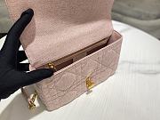 Dior Caro Bag Medium Rose Pink Linen Size 25.5 x 15.5 x 8 cm - 5