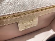 Dior Caro Bag Medium Rose Pink Linen Size 25.5 x 15.5 x 8 cm - 4