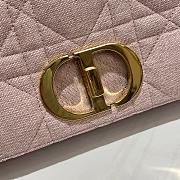 Dior Caro Bag Medium Rose Pink Linen Size 25.5 x 15.5 x 8 cm - 3